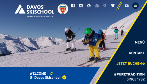 Screenshot Website Schweizer Skischule Davos