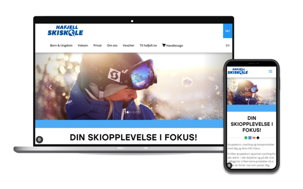 Mockup Onlineshop Skischule Hafjell 